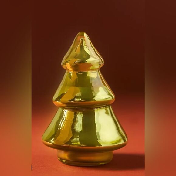 Anthropologie Mini Tree Woody Fresh Balsam & Cedarwood Glass Candle. NWT - Picture 1 of 6